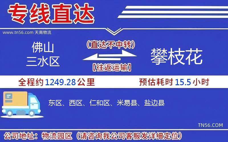 佛山三水區(qū)到攀枝花物流公司