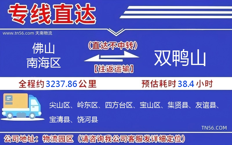 佛山南海區到雙鴨山物流公司