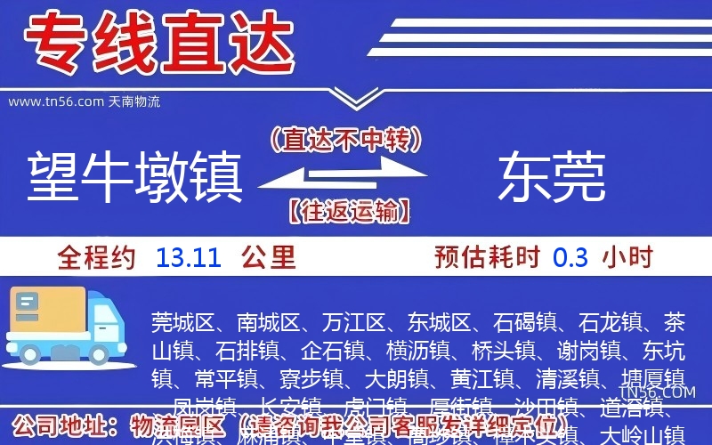 望牛墩鎮到東莞物流公司 望牛墩鎮到東莞物流公司