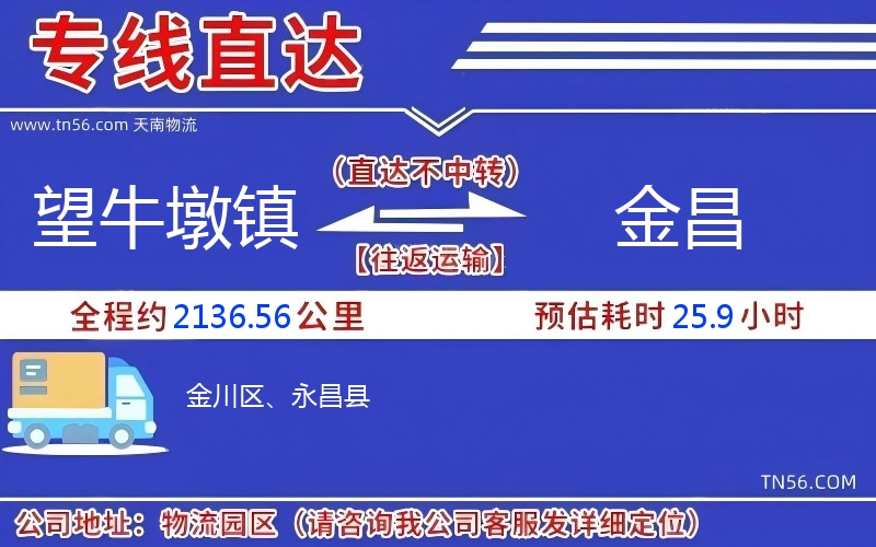 望牛墩鎮到金昌物流公司