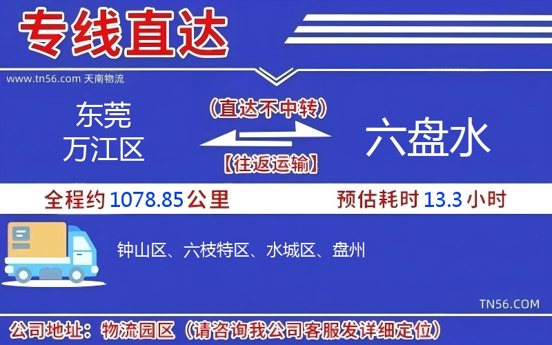 東莞萬江區到六盤水物流公司